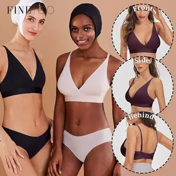 Женский бюстгальтер бесшовный бюстгальтер нижнее белье глубокий V-образный вырез без спинки бралетт женское нижнее белье сексуальное женское белье бюстгальтеры с застежкой на спине майка S чёрный