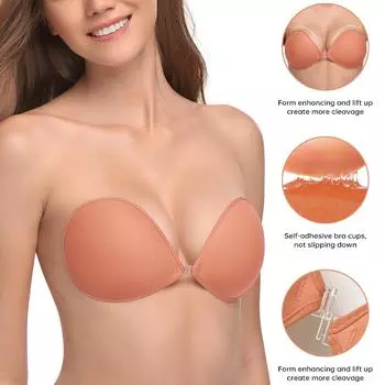 Женский бюстгальтер без бретелек и спинки, легкие и тонкие тканевые чашки A красный