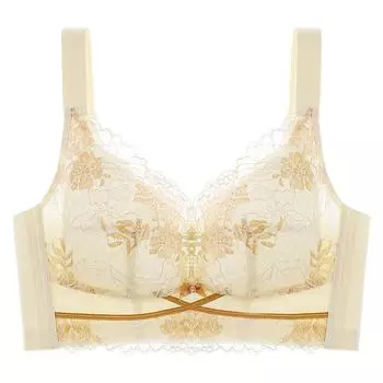 Женский бюстгальтер без косточек кружевной нескользящий бретели тонкое нижнее белье 34/75BC чёрный