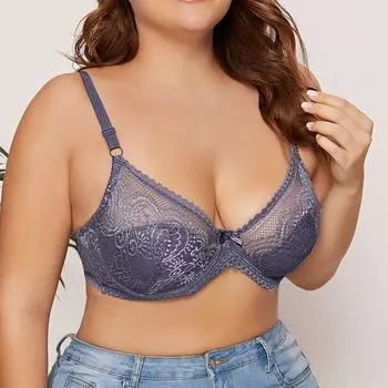 Женский бюстгальтер без подкладки с чашкой C, сексуальное кружево с цветочным принтом, дышащее ультратонкое мягкое нижнее белье с глубоким V-образным вырезом 75C белый