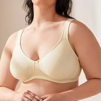 Женский бюстгальтер без подкладок и косточек большого размера 36DDD бежевый