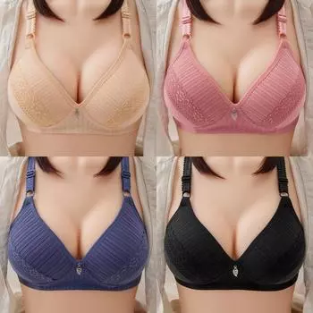 Женский бюстгальтер без стального кольца, тонкая чашка, трехбортное нижнее белье с пряжкой, чашка AB 36/80AB чёрный