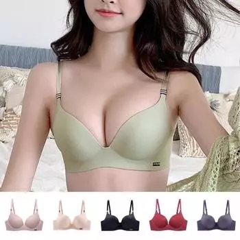 Женский бюстгальтер без стального кольца, регулируемые бретели, однотонный пуш-ап, застежка сзади, без деформации, противоскользящая толстая чашка, цельный женский бюстгальтер S