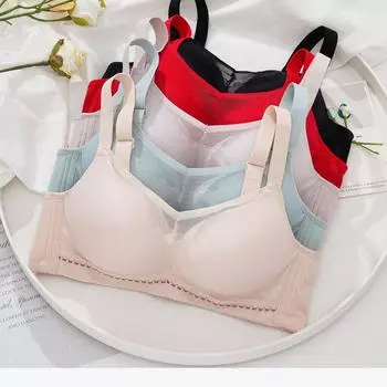 Женский бюстгальтер без стального обода, чашка B, средней толщины, мягкий детский хлопок, без магнита, средняя и маленькая чашка, четырехбортный 34/75 чёрный