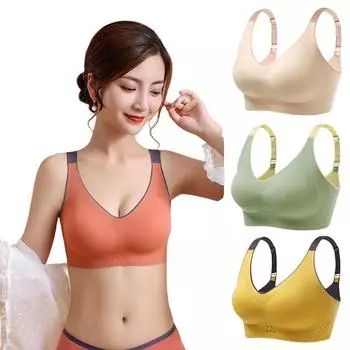 Женский бюстгальтер больших размеров с красивой спиной без ободков 6XL чёрный