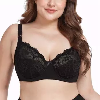 Женский бюстгальтер больших размеров, сексуальное кружевное белье, ультратонкое дышащее нижнее белье с чашкой D 100D красный