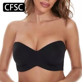 Женский бюстгальтер большого размера CFSC, однотонный бюстгальтер с принтом, ультратонкий, с вырезом на груди 34/75BC чёрный