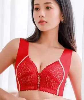 Женский бюстгальтер большого размера с закрытием спереди, бесшовное нижнее белье, бюстгальтер пуш-ап, спортивный тонкий бюстгальтер без косточек 120E