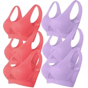 Женский бюстгальтер большого размера с принтом, собранный вместе из 6 предметов на каждый день, нижнее белье без ободков L фиолетовый