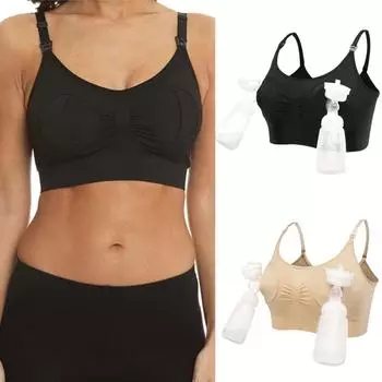 Женский бюстгальтер для кормления грудью Push Up Hands Free Молокоотсос Бюстгальтер для беременных Нижнее белье L