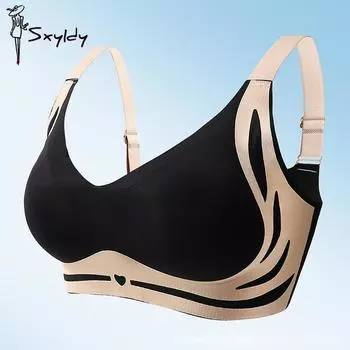 Женский бюстгальтер для увеличения груди и увеличения груди, легкий, роскошный, приятный для кожи, дышащий, удобный, бесшовный, без стальных колец, нижнее белье M чёрный