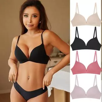 Женский бюстгальтер FINETOO, топ с глубоким V-образным вырезом, сексуальный бесшовный бюстгальтер без косточек, женское нижнее белье