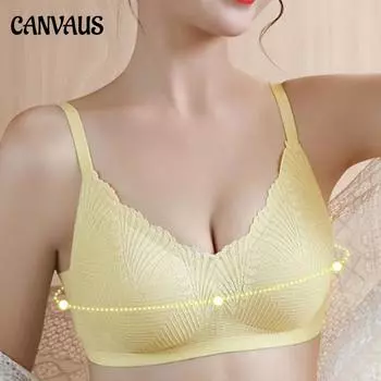 Женский бюстгальтер из латекса с кружевом на подтяжках без косточек, кружевной спортивный бюстгальтер для сна, удобный чехол 38/85 ABC чёрный