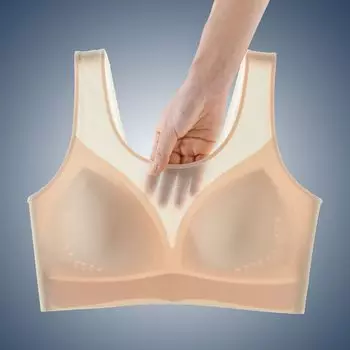 Женский бюстгальтер-минимайзер больших размеров, беспроводной бюстгальтер, бесшовное нижнее белье, летний тонкий спортивный жилет, красивый топ на бретелях с задней частью, бюстгальтер XXXXXXXL чёрный