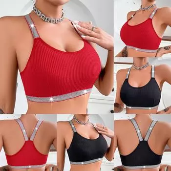 Женский бюстгальтер, нижнее белье, красивая спина, сборка по бокам, Y-образная лента, верхняя одежда, жилет, топ L чёрный