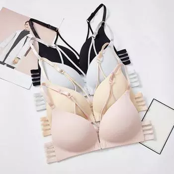 Женский бюстгальтер, полосатый бюстгальтер, массажная чашка, бюстгальтер с регулируемым плечевым ремнем, бюстгальтеры с пряжкой спереди One Size
