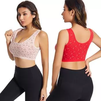 Женский бюстгальтер, повседневное нижнее белье для йоги и фитнеса, с цветочным принтом, высокоэластичный бюстгальтер с поддержкой груди, противоскользящий бюстгальтер для тренировок с U-образной спинкой