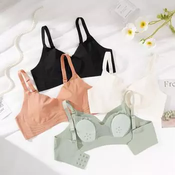Женский бюстгальтер пуш-ап без косточек для большой груди, тонкая блестящая маленькая грудь, бюстгальтер без косточек L чёрный