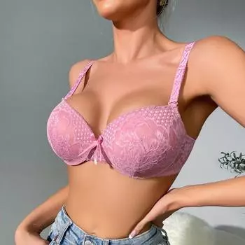 Женский бюстгальтер пуш-ап с плотной подкладкой, подтягивающее нижнее белье, антипровисающие бюстгальтеры с чашкой 75A розовый