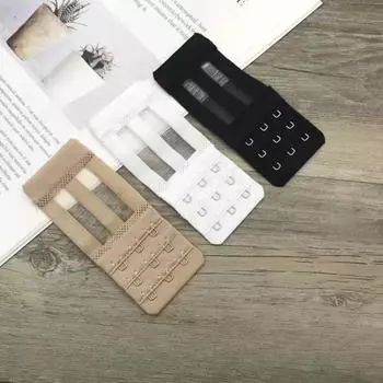 Женский бюстгальтер с 3 рядами и 3 пряжками, удлинители ремней, эластичный зажим с крючком, регулируемая пряжка для ремня, аксессуары для бюстгальтера one size чёрный