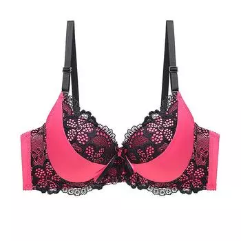 Женский бюстгальтер с чашкой BC, сексуальный женский бюстгальтер, нижнее белье Soutien Gorge Femme Bralette, кружевное нижнее белье с эффектом пуш-ап 80BC чёрный