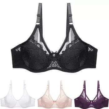 Женский бюстгальтер с чашкой больших размеров, кружевное однотонное нижнее белье 75D красный