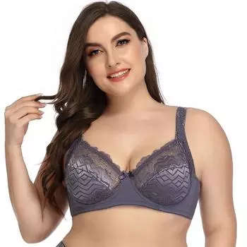 Женский бюстгальтер с чашкой C, кружевное нижнее белье с проволокой, ультратонкие бюстгальтеры без подкладки чёрный