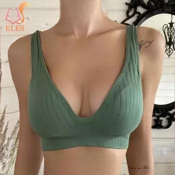 Женский бюстгальтер с глубоким v-образным вырезом, хлопковый бюстгальтер без косточек, сексуальный топ на бретелях с широким ремешком и открытой спиной, женское нижнее белье M-XL M белый