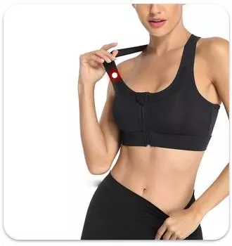 Женский бюстгальтер с минимайзером большого размера спереди на молнии, беспроводной бюстгальтер, собранное нижнее белье пуш-ап, противоударный спортивный жилет для йоги, бюстгальтер на спине S