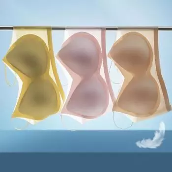 Женский бюстгальтер с охлаждающим элементом без стального кольца, дышащий ледяной шелк, тонкое и легкое, женское интимное нижнее белье с эффектом пуш-ап M абрикосовый света