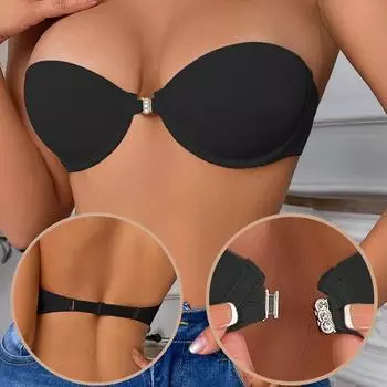 Женский бюстгальтер с половиной чашки, передние пряжки, формованные чашки, дизайн с обнажением плеч и открытой спиной для вечеринки, свадебная чашка BC для девочек 32B белый