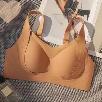 Женский бюстгальтер с противоскользящим эффектом, без косточек, пуш-ап, нижнее белье для женщин среднего возраста, с широкими бретелями, с полным покрытием, бесшовный поддерживающий бюстгальтер для занятий спортом в офисе, езды на велосипеде XL мятный зел