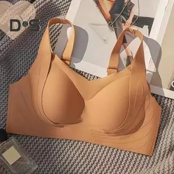 Женский бюстгальтер с противоскользящим эффектом, без косточек, пуш-ап, нижнее белье для женщин среднего возраста, с широкими бретелями, с полным покрытием, бесшовный поддерживающий бюстгальтер для занятий спортом в офисе, езды на велосипеде XXL легкие ха