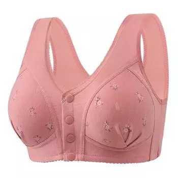 Женский бюстгальтер с пряжкой спереди и широкими бретелями, удобный женский бюстгальтер без стальной пряжки, стиль топа 105