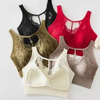 Женский бюстгальтер с регулируемым плечевым ремнем, ажурный цветочный узор, кружево, защита от воздействия, максимальный комфорт XL розовый