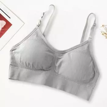 Женский бюстгальтер с регулируемым ремешком на тонких бретельках, глубокий V-образный вырез, сплошной цвет, противоударный, Нескользящий, беспроводной, бесшовный, для йоги, бюстгальтер для бега бежевый