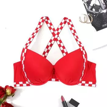 Женский бюстгальтер с застежкой спереди и сетчатым бельём с пряжкой спереди, размер 34-40 C, чашка Bralatte 75C красный