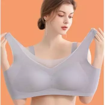 Женский бюстгальтер, сексуальный однотонный бесшовный бюстгальтер без косточек большого размера из ледяного шелка, жилет без косточек, женское нижнее белье M