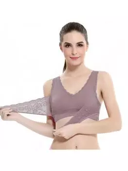 Женский бюстгальтер, спортивный бюстгальтер, кружевной бюстгальтер с перекрестными пряжками без косточек, однотонное нижнее белье, спортивное нижнее белье L