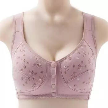Женский бюстгальтер Удобный бюстгальтер на пуговицах спереди с U-образной спинкой и широкими бретелями Женский бюстгальтер для повседневного ношения 42 темно-фиолетового