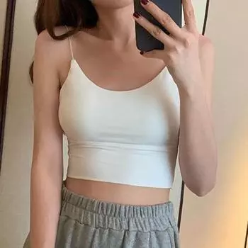 Женский бюстгальтер, жилет, бесшовный мягкий беспроводной пояс на бретельках, сплошная чашка, летние майки, топ на бретелях, женское нижнее белье чёрный