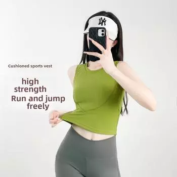 Женский быстросохнущий жилет для йоги без рукавов с накладкой на грудь S