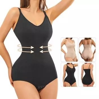 Женский цельный бесшовный утягивающий комбинезон для коррекции фигуры, коррекции ягодиц, боди, моделирующий комбинезон, утягивающий S чёрный