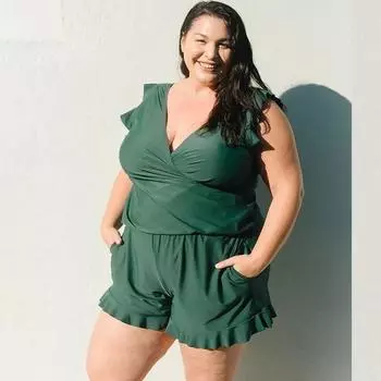 Женский цельный бикини на открытом воздухе с рюшами, однотонный купальный костюм, пляжный купальник, женский летний купальник XS