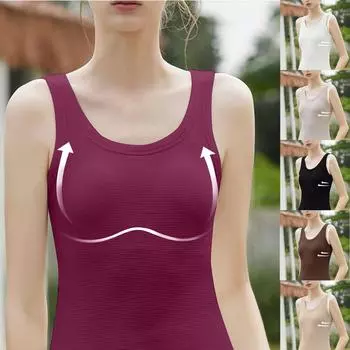 Женский цельный бюстгальтер с женской подушкой для груди, жилетом, фиксированной чашкой, нижним бельем L чёрный