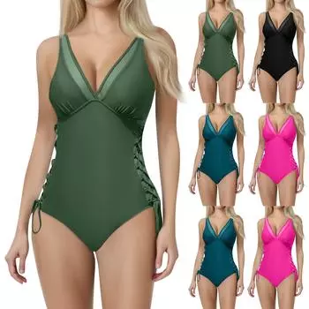 Женский цельный модный сексуальный бикини с бюстгальтером без стальной поддержки купальный костюм M