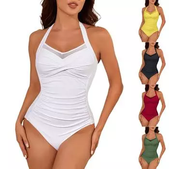 Женский цельный модный сексуальный сетчатый купальник с бюстгальтером без стального бюстгальтера XXL чёрный