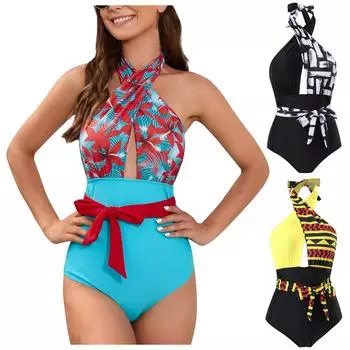 Женский цельный сексуальный купальник-бикини с подтяжками и открытой спиной, накладкой на грудь, без стальных скобок L чёрный