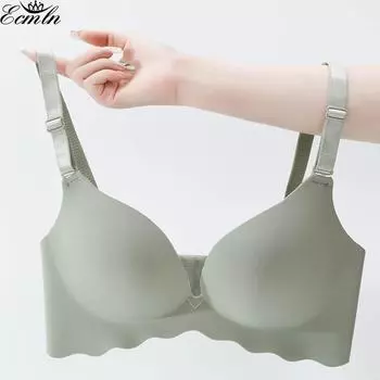 Женский цельный волнистый бесшовный бюстгальтер больших размеров с бюстгальтером пуш-ап, легкое дышащее нижнее белье 32/70BC чёрный