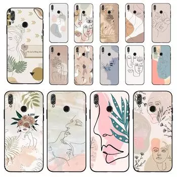 Женский чехол Art Line Face для телефона Huawei Honor 10 lite 9 20 7A 9X 30 50 60 70 pro plus, мягкий силиконовый чехол Huawei Honor v30
